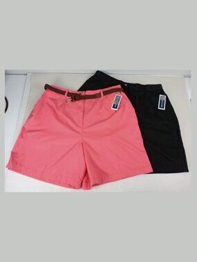 NWT Lot of 2 Jennifer Moore Women's Size 18 Dress Shorts Black Pink